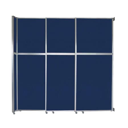 Versare Operable Wall Sliding Room Divider 9'9" x 10'3/4" Navy Blue Fabric 1072303-1